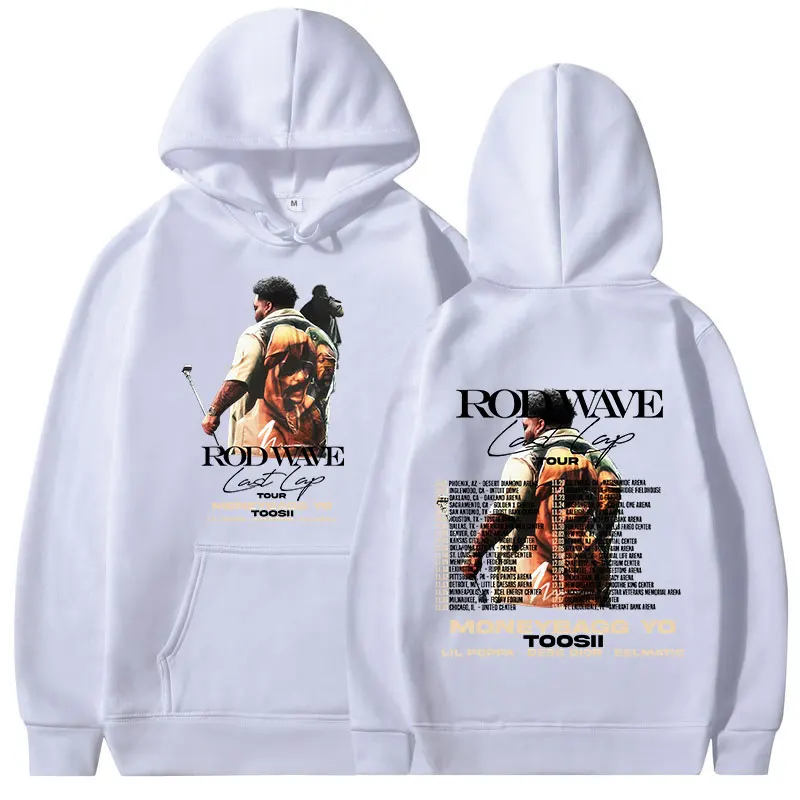 Sudadera con capucha de rapero Rod Wave Last Lap Tour 2024, jerséis Vintage de Hip Hop para hombre y mujer, sudaderas con capucha de gran tamaño a la moda, ropa de calle