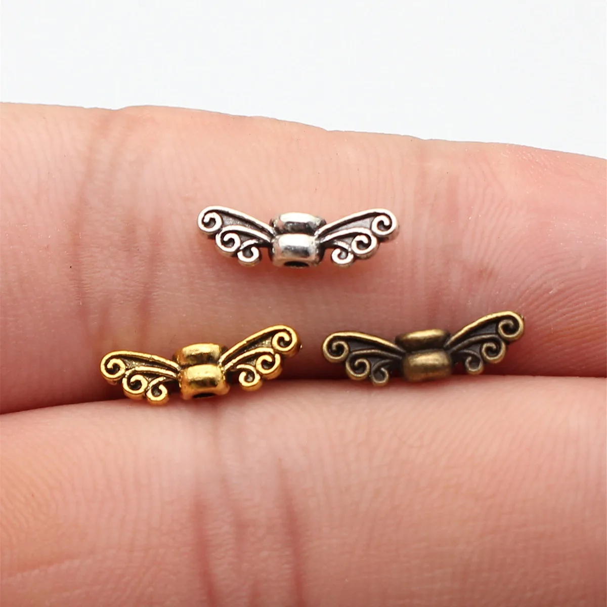 Vintage Dragonfly Butterfly Wing Small Hole Spacer Beads Loose Beads For Jewelry Making Bracelet Necklace Craft Bulk