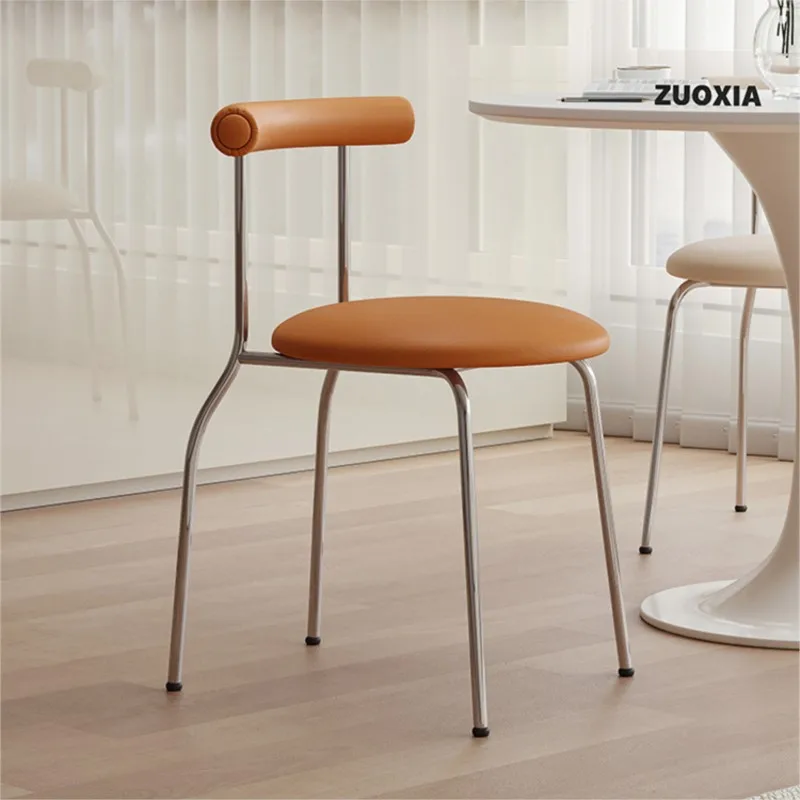 JOYLOVE sedia da pranzo in metallo per uso domestico nordico Internet Celebrity cafe sedia per il tempo libero moderna semplice Wabi Sabi Wind Egg Roll Chair