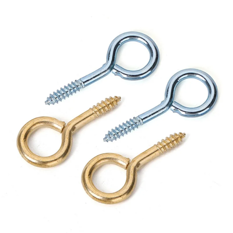 5-100pcs 0#-14# Eye Pins Hooks Eyelet Screw Hooks Ring For Hanging Crafts Decoration DIY Jewelry Making