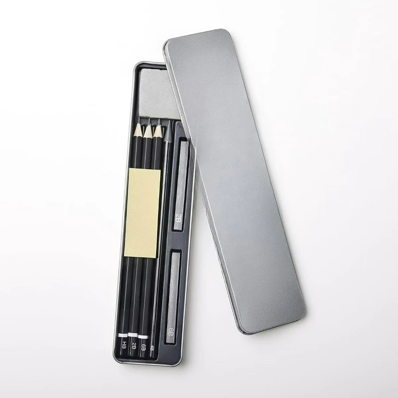 9-Piece Sketching & Drawing Travel Set with Graphite Pencils for Artists