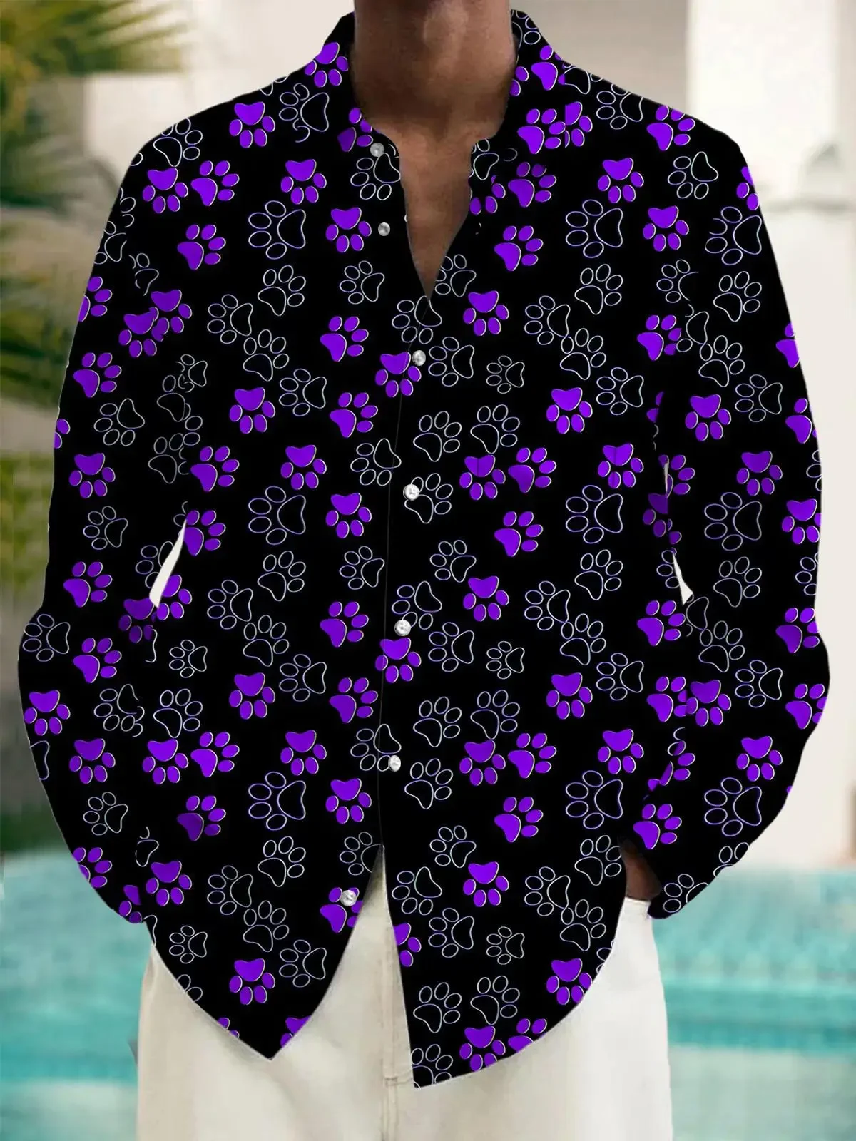 New'w Men's Natural 3D Print Shirts, Button Casual Shirts, Spring Summer, Printed Long Sleeves, Daily, Fashionable, Comfortable