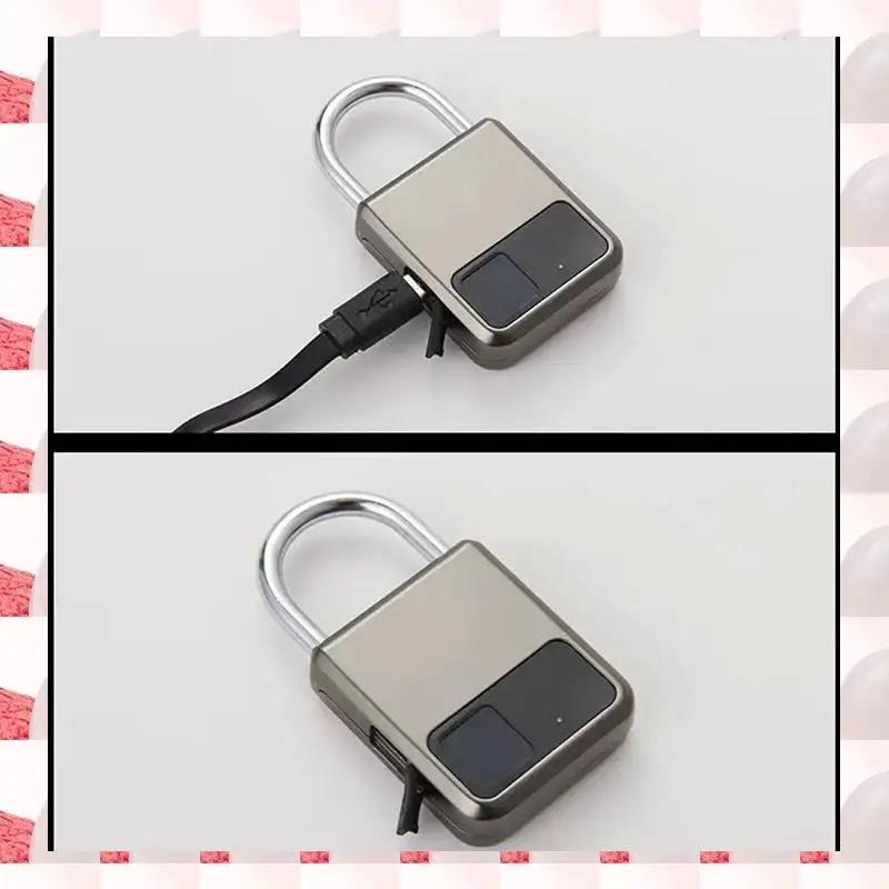 Intelligente tragbare Fingerabdrücke Tuya APP Pad Lock mit USB-Schlüsselunterstützung für Notfälle, einfache Installation (schwarz)