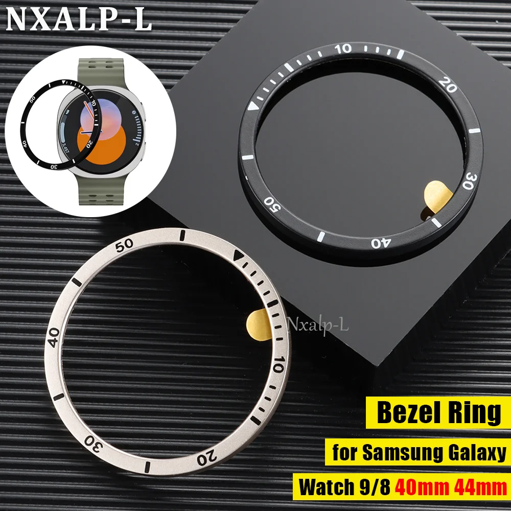 Metal Bezel Ring For Samsung Galaxy Watch 8/9 40mm 44mm Watch Case Protective Frame Time Speed Scale Cover Bumper Accessories