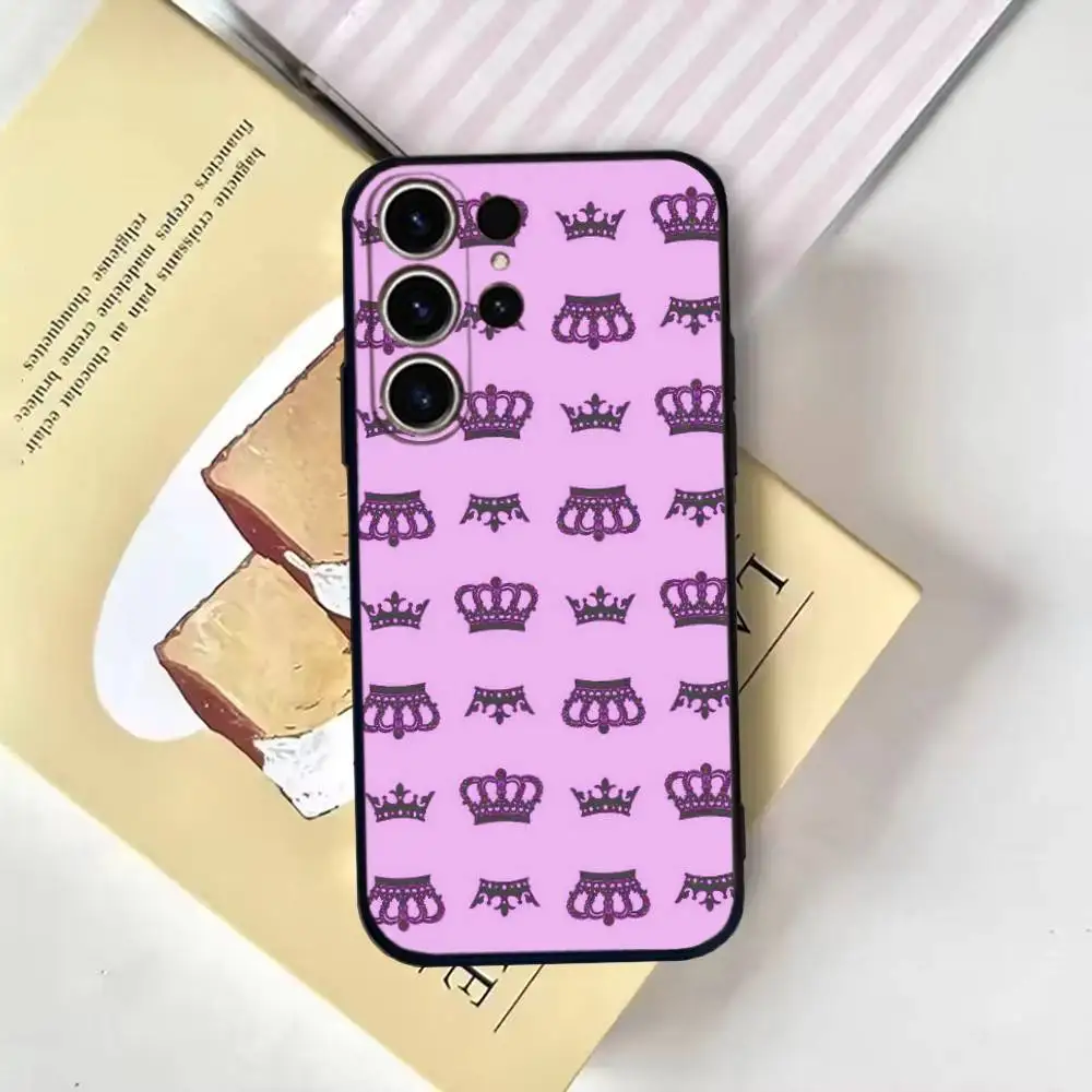 Etui na telefon Juicy Couture z motywem panterki, tapeta, do Samsunga S25, 24, 21, 22, 23, 30, Ultra, 20, Plus, Fe, Lite, Note, 10, miękki czarny pokrowiec