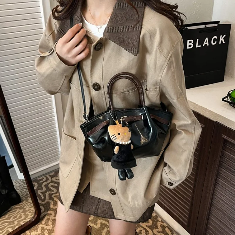 Верхняя женская большая сумка из телячьей кожи с модным винтажным легким мягким повседневным стилем El Salvador