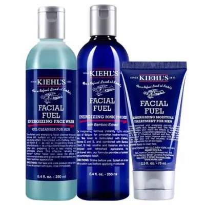

Kiehl's Facial Fuel Energizing Moisture Skincare Kit for Men (Oil-Free Gel-Cream 125ml + Face Wash 250ml + Toner 250ml)