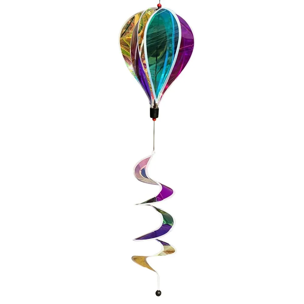 Sparkling Hot Air Balloon Wind Spinner Bright Film Fantasy Style Hanging Wind Twister Dazzling Wind Colorful Design