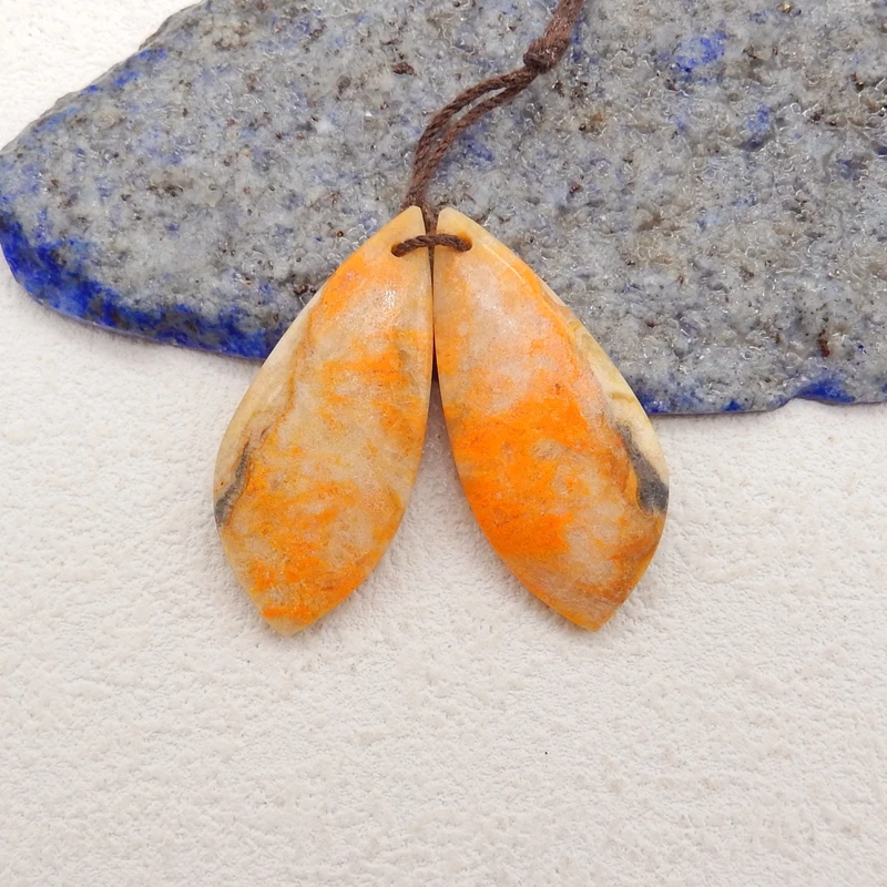 Natural Stone Bumble Bee Stone Earring Bead Handmade Fashion Jewelry Women Earrings Accessories 35x15x4mm 7.2g