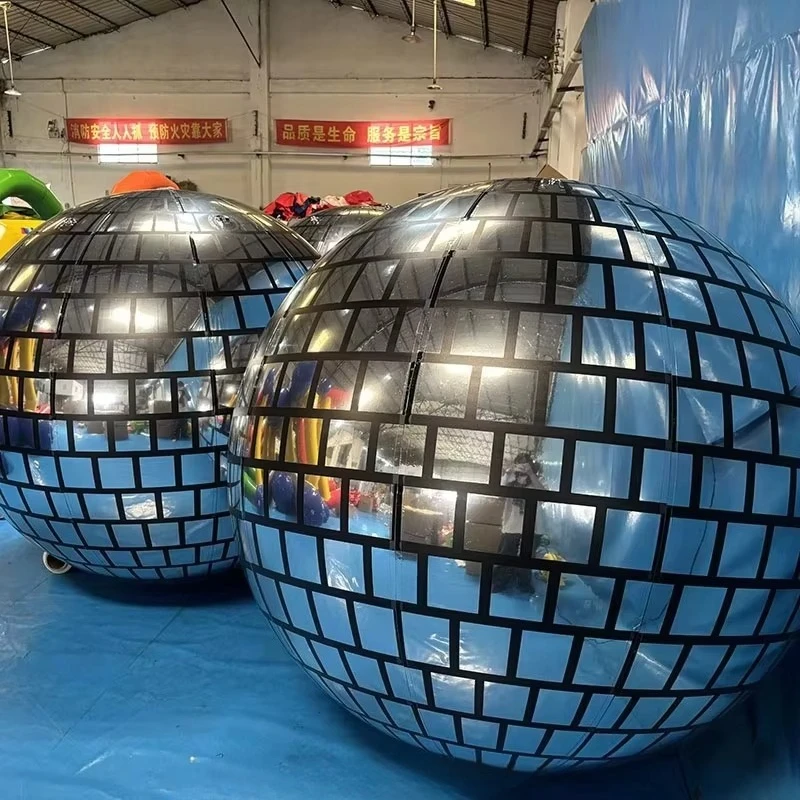 Custom logo big Christmas ball reflective high quality inflatable mirror disco ball advertising Christmas event decorations