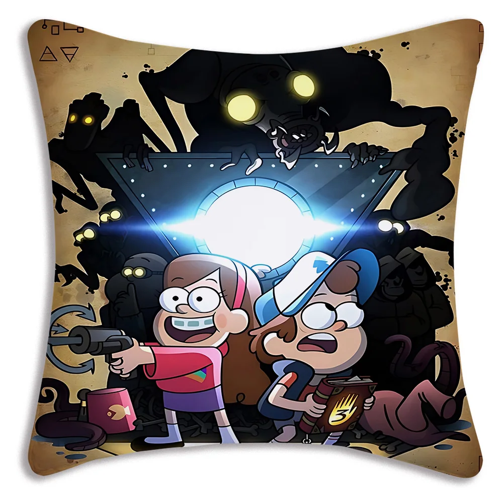 Pillow Covers Cartoon Bill Cipher Sofa Decorative Home Double-sided Printing Short Plush Cute Cushion Cover