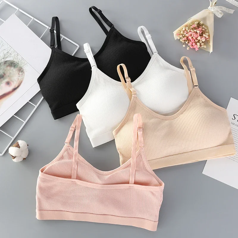 

Women Seamless Tube Top Bras Cotton Nowire Tops Female Sexy Cropped Underwear Simple Color Lingerie Bandeau Girls Cropped Top