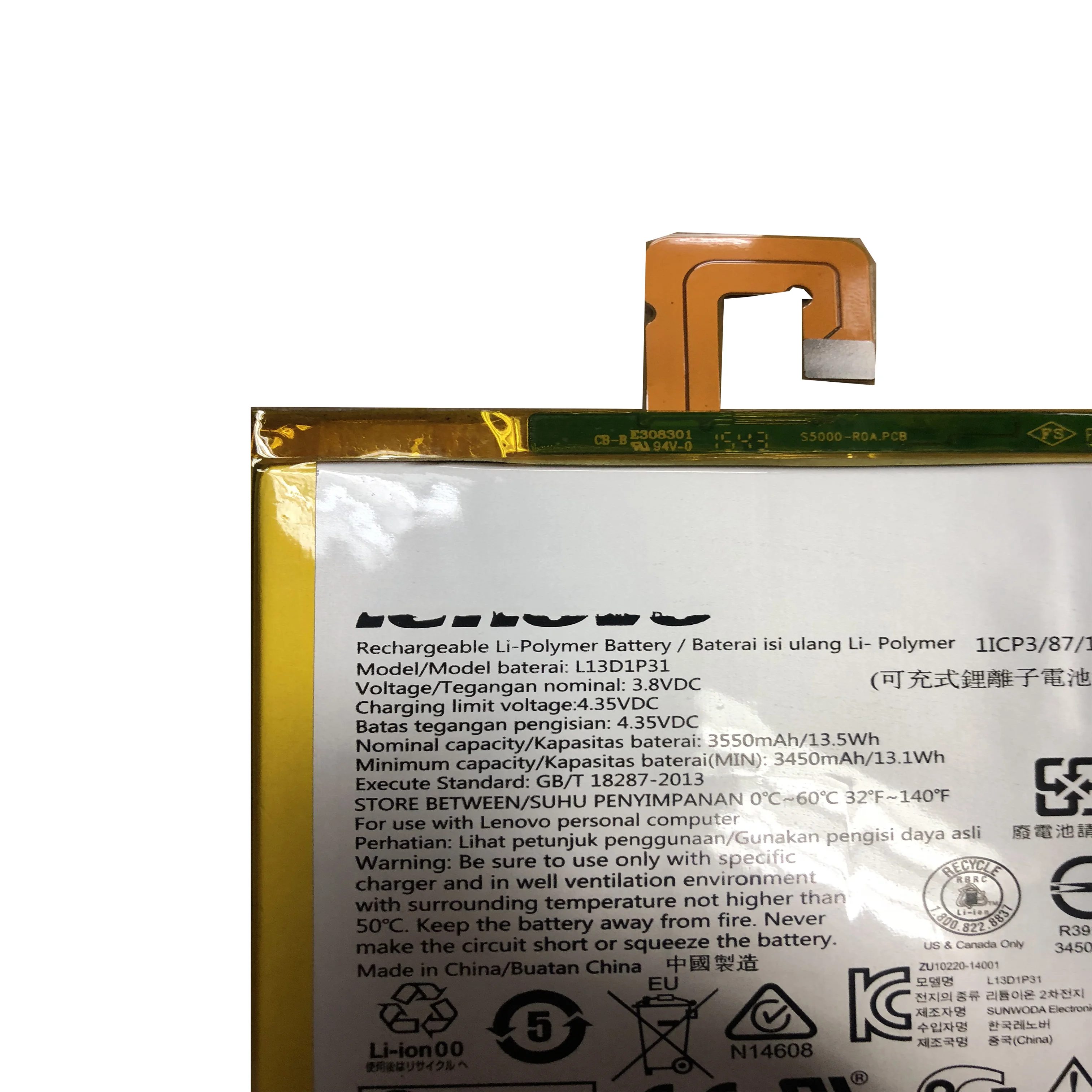 3.8V 3450MAH L13D1P31 الأصلي بطارية لينوفو سادة A3500 S5000 S5000-H tab3 7 TB3 710i 710F تبويب 2 A7 A7-30 A7-10F