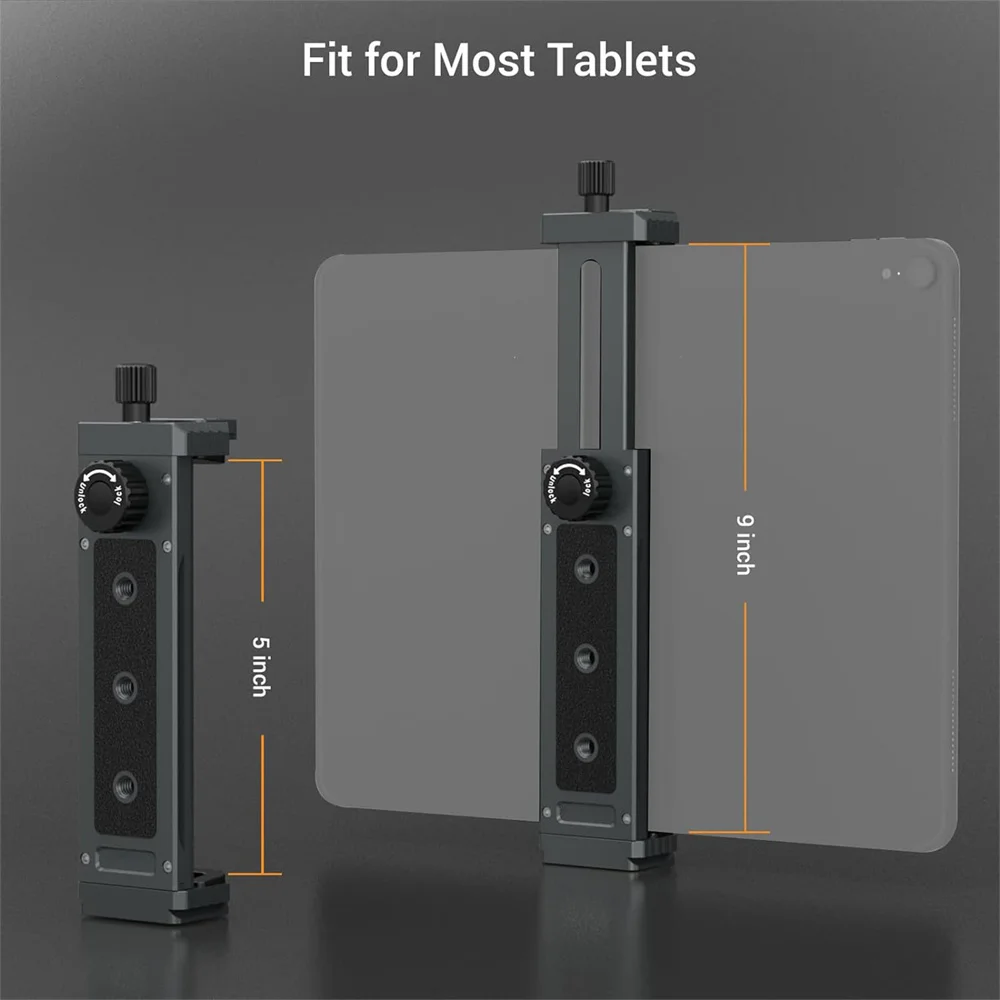 Universal Aluminum Tablet Phone Stand Adjustable Tripod Clip Holder for iPad Samsung Huawei
