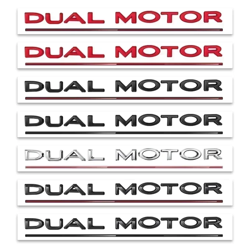 1pcs 3D DUAL MOTOR Underlined Letters Car Styling High Performance car Fender trunk Bonnet Emblem Badge Sticker accessories