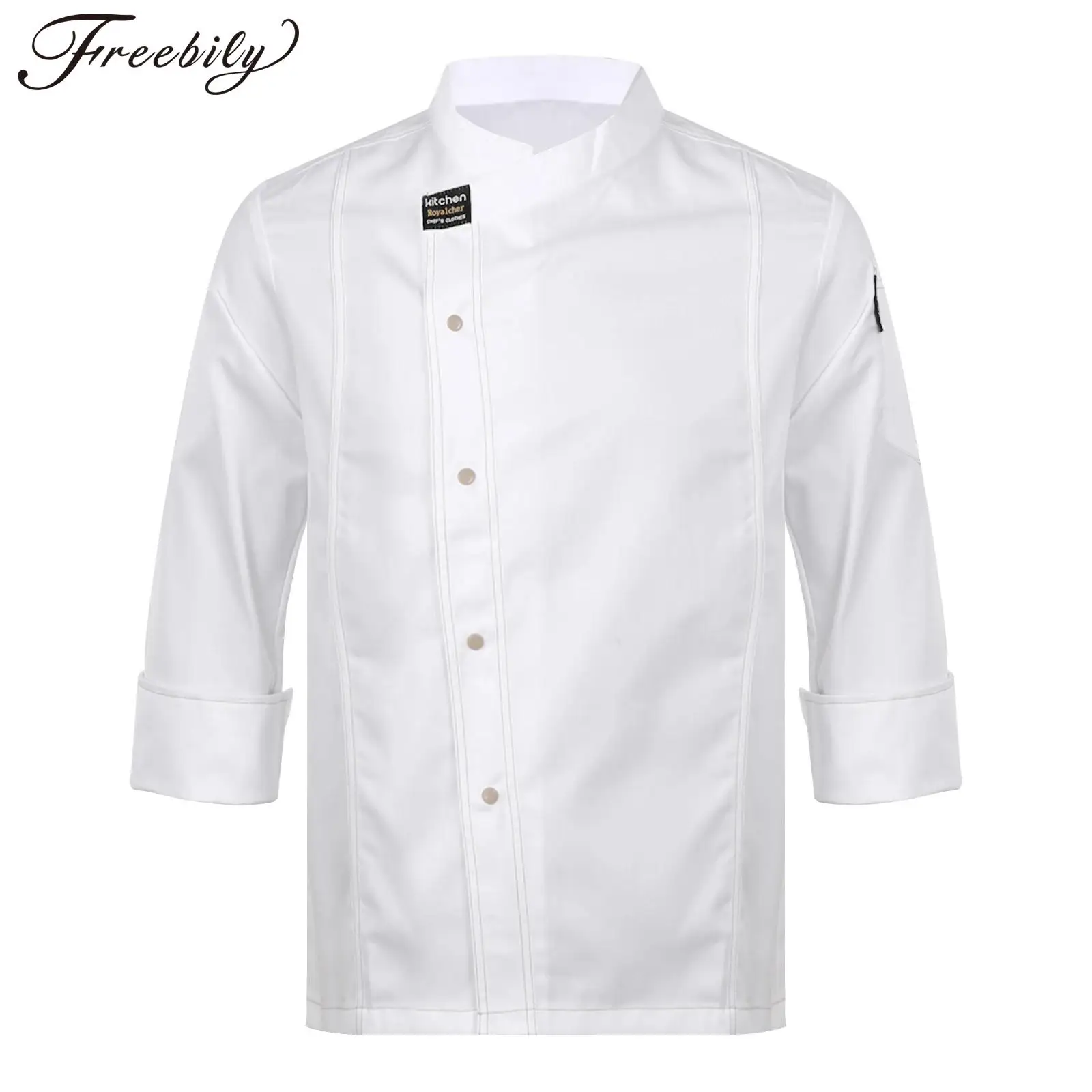 

Mens Womens Unisex Work Uniform Chef Coat Cook Jacket Hotel Restaurant Kitchen Canteen Cake Shop Cafe Costume Cooking Shirt