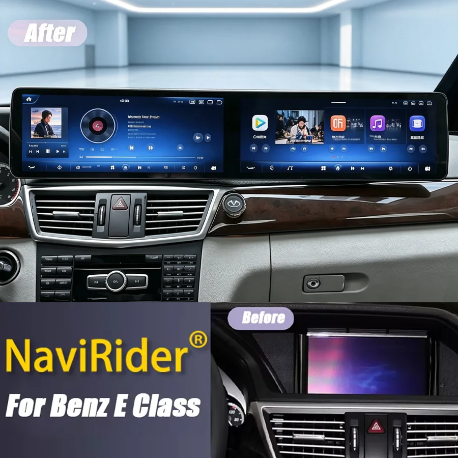 S For Mercedes Benz E Class W207 W212 E350 2010-2015 Android Dual Screen Car Radio CarPlay GPS Navi Multimedia Video Player