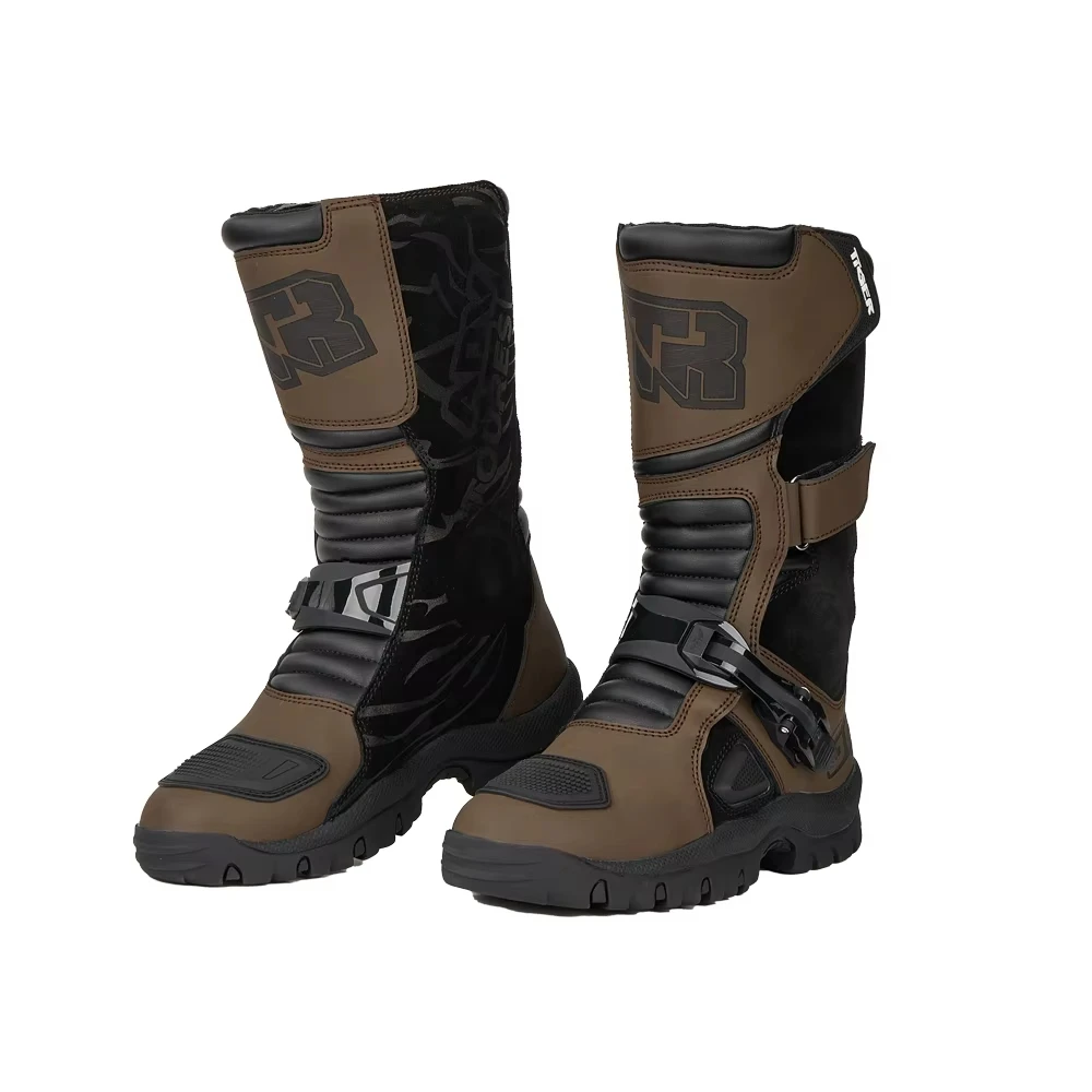 Chaussures d'équitation pour motobiker, bottes de tourisme tout-terrain, bottes imperméables pour Motocross, chaussures de protection pour motocycliste