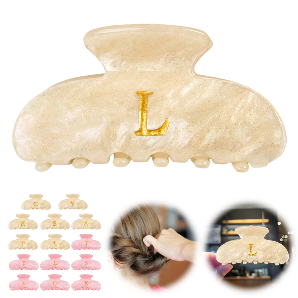 

Акриловая заколка для волос с элегантными буквами, модный аксессуар для волос с надписью, подарок на день рождения или Рождество