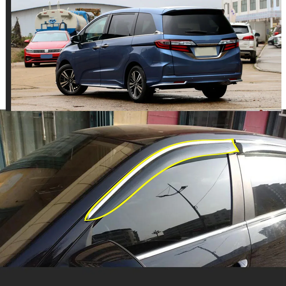 

Car Sticker Plastic Window Glass Wind Visor Rain/Sun Guard Vent For Honda Odyssey 2015-2016 2017 2018 2019-2020 2021