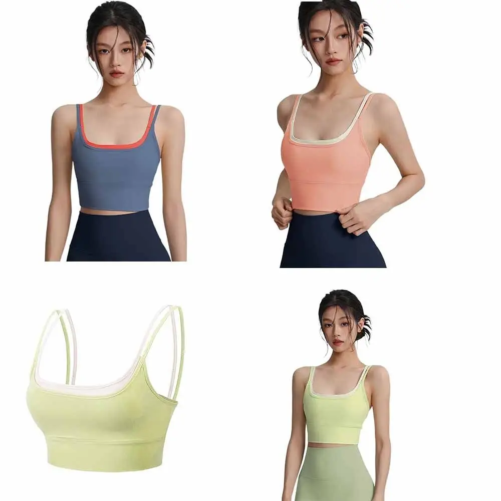 Modischer, atmungsaktiver Trainings-BH, Farbblockierung, stoßfest, Tank-Top-BH, schöner Rücken, bequemer Sport-BH, Fitnesstraining