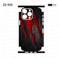 Colorful Decal Skin for iPhone 16 15 14 13 12 17 Pro Soft Back Screen Protector 3M Wrap with Side Skin Sticker