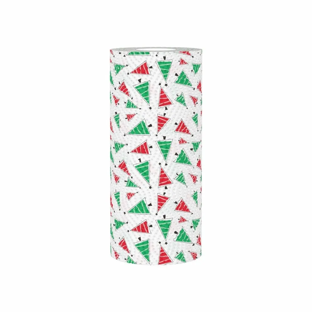 Disposable Christmas Kitchen Paper Thick Three-Layer Wet Dry Dual-Use Christmas Paper Towels Kitchen Cleaning Tools