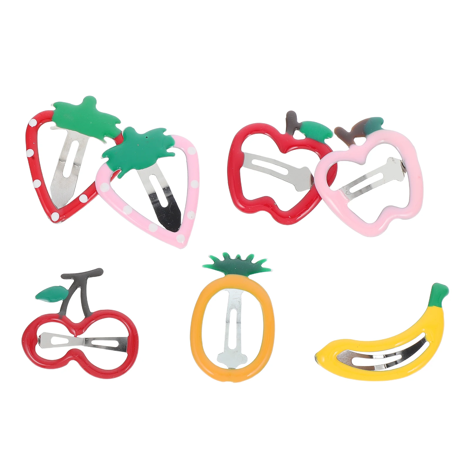 

7pcs Hair Accessories Girls Colorful Fruit Shaped Hairpins Durable Metal Barrettes Easy Party Lovely Kids Hairstyle