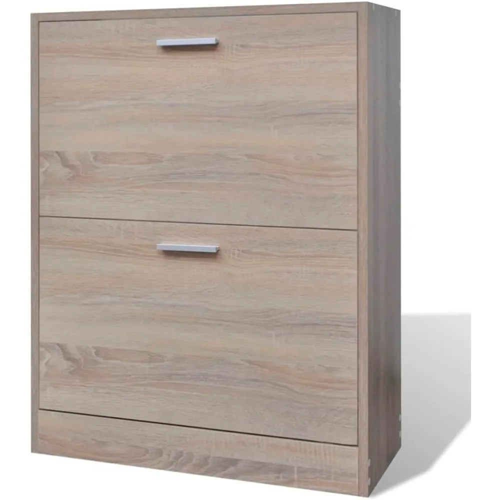 خزانة أحذية حديثة بلمسة نهائية من خشب البلوط مكونة من 12 زوجًا مع أبواب منزلقة لتخزين المدخل والممر #3