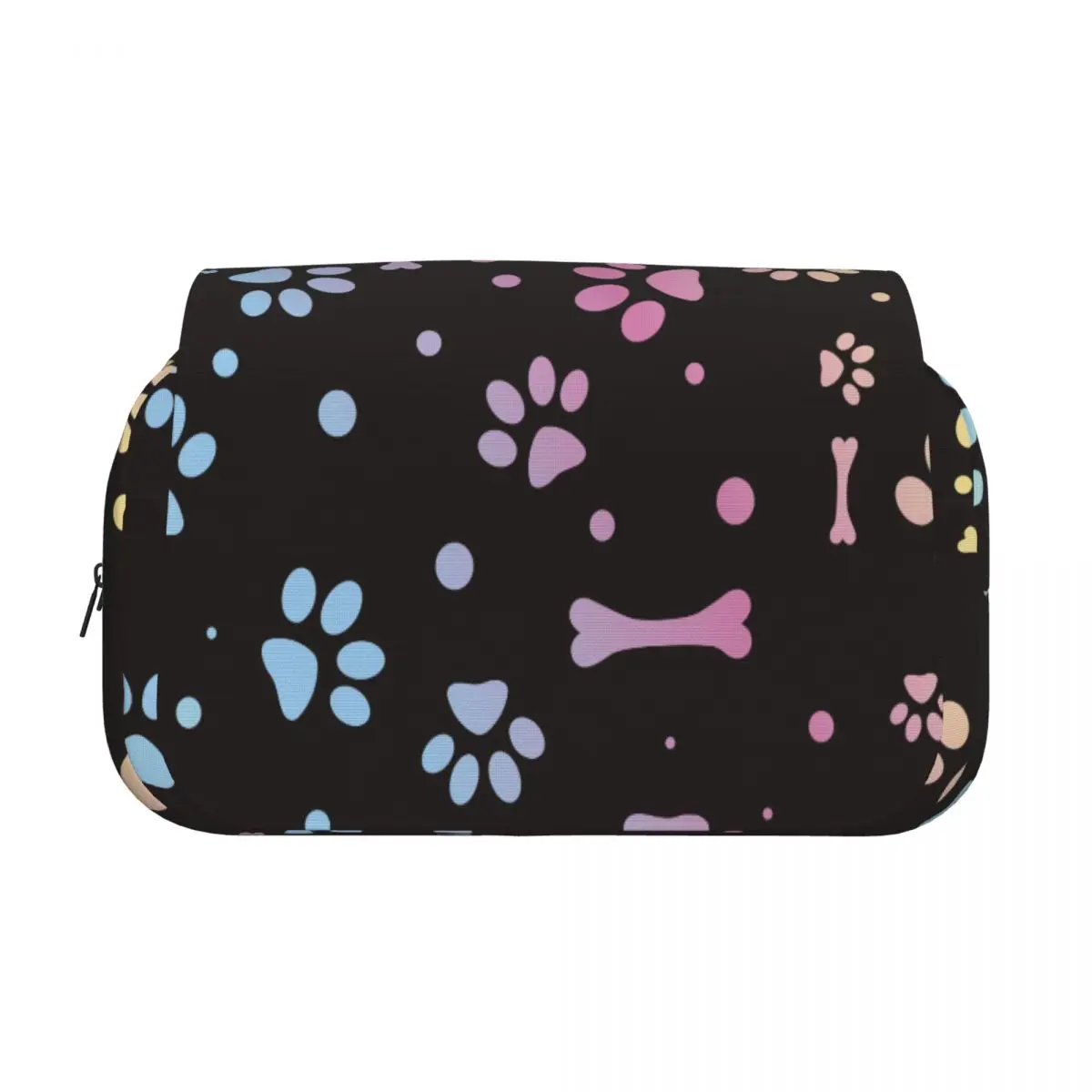 Double Clamshell Pen Case Animal Dog Paw And Bone Pencilcases Pen Kids Bags Zipper Stationery