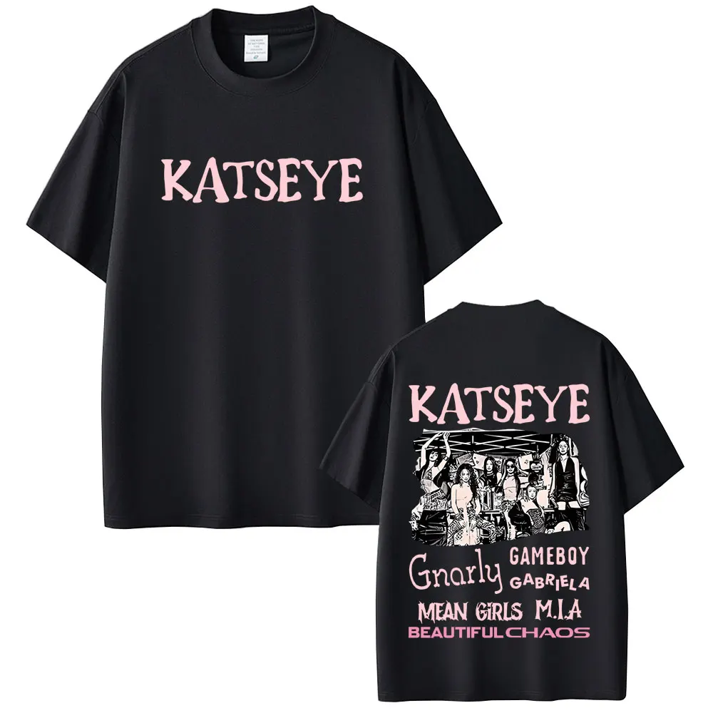 

Korean Band KATSEYE Gnarly Gameboy Gabriela Mean Girls T-shirt Men Women Fashion Pop Music Streetwear Men's Oversized T Shirts