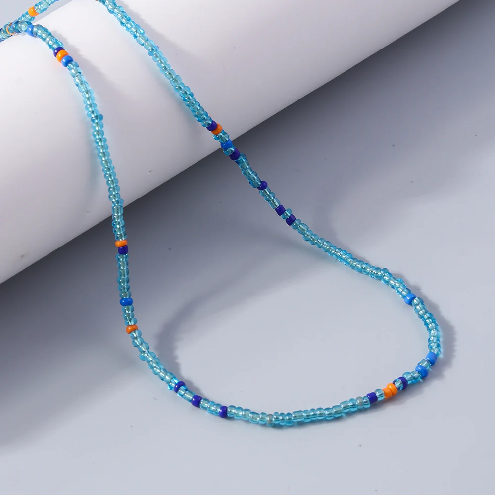 Modische, bunte, handgefertigte Perlenkette für Damen und Mädchen, Party- und Festivalschmuck, Geschenkidee – Detail 9