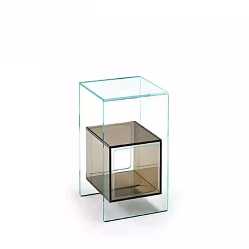 

small side few living room storage cabinet creative transparent glass side cabinet modern small apartment corner few