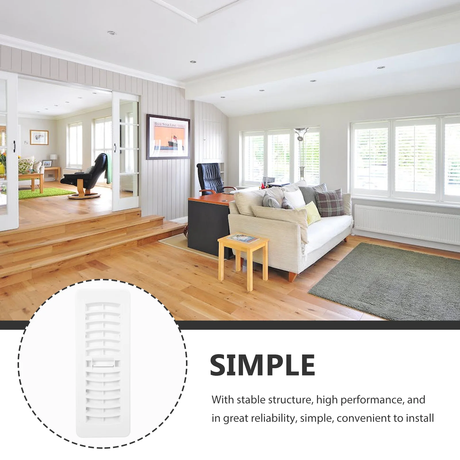 

Air Conditioning Vent Covers Floor Grille White 2815x1045mm PP Durable Shutter Easy Installation Residential Commercial Use