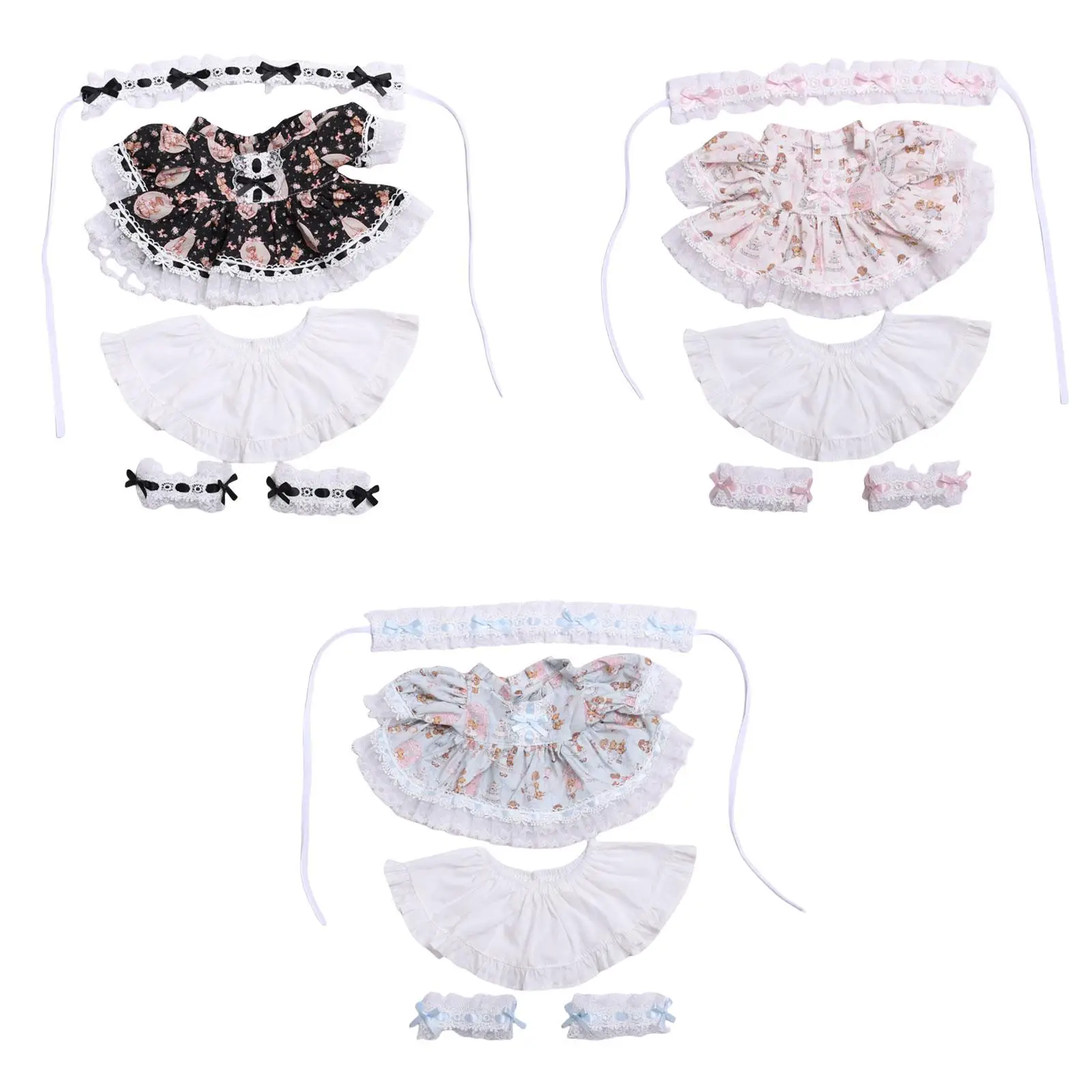 Gefüllte Puppe, Prinzessinnenkleid, süße Kostüme, Puppenkleidung, 38 cm, Mädchen-Outfit-Set für Fantasie, Koordination, Flexibilität, 38 cm Puppen