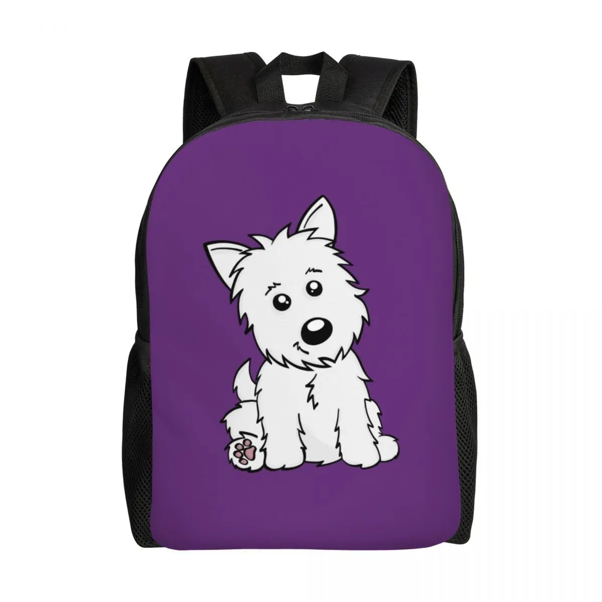 

Милый мультяшный рюкзак Westie для мальчиков и девочек West Highland White Terrier, школьные дорожные сумки для колледжа, мужские и женские сумки для книг