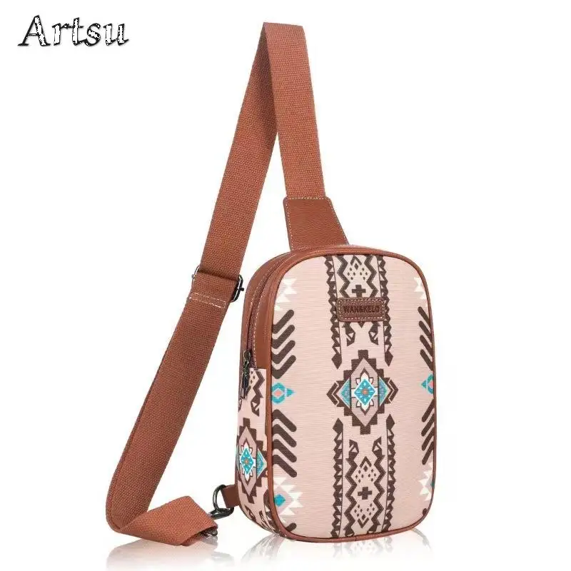 Fashion Spring New Waist Bag Bohemian Chest Bag Popular Women's Bag Canvas High Capacity Leisure Trend Commuter Crossbody Bags