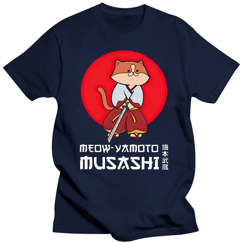 Anime Funny Cat Samurai Meow-Yamoto Musashi Cute Kawaii Shirt T Shirt Cat Samurai tshirt japanese anime anime cute kawaii