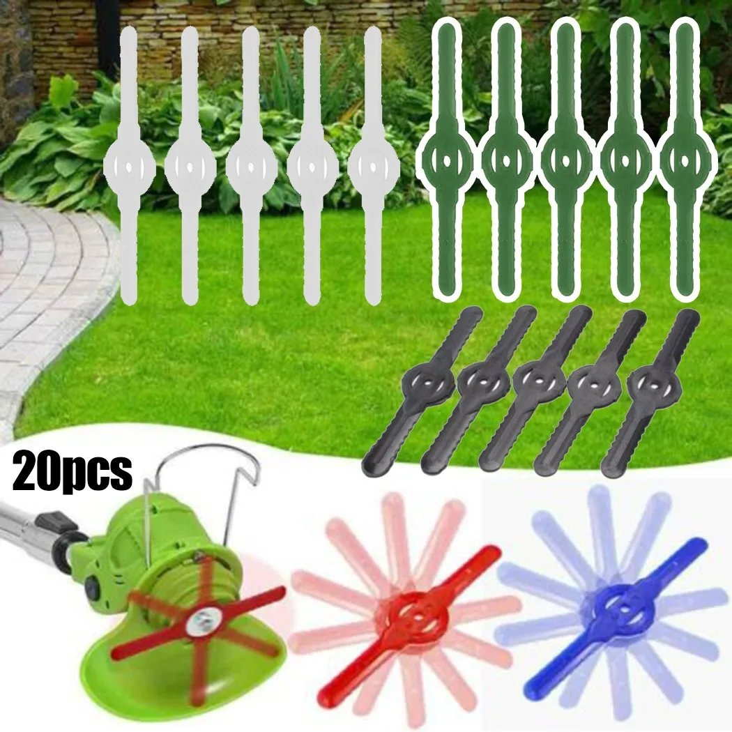 

20PCS Plastic Cutter Blades For Electric Cordless Grass Trimmer Strimmer Tools Replace The Cutting Head Blade Lawn Mower Blades