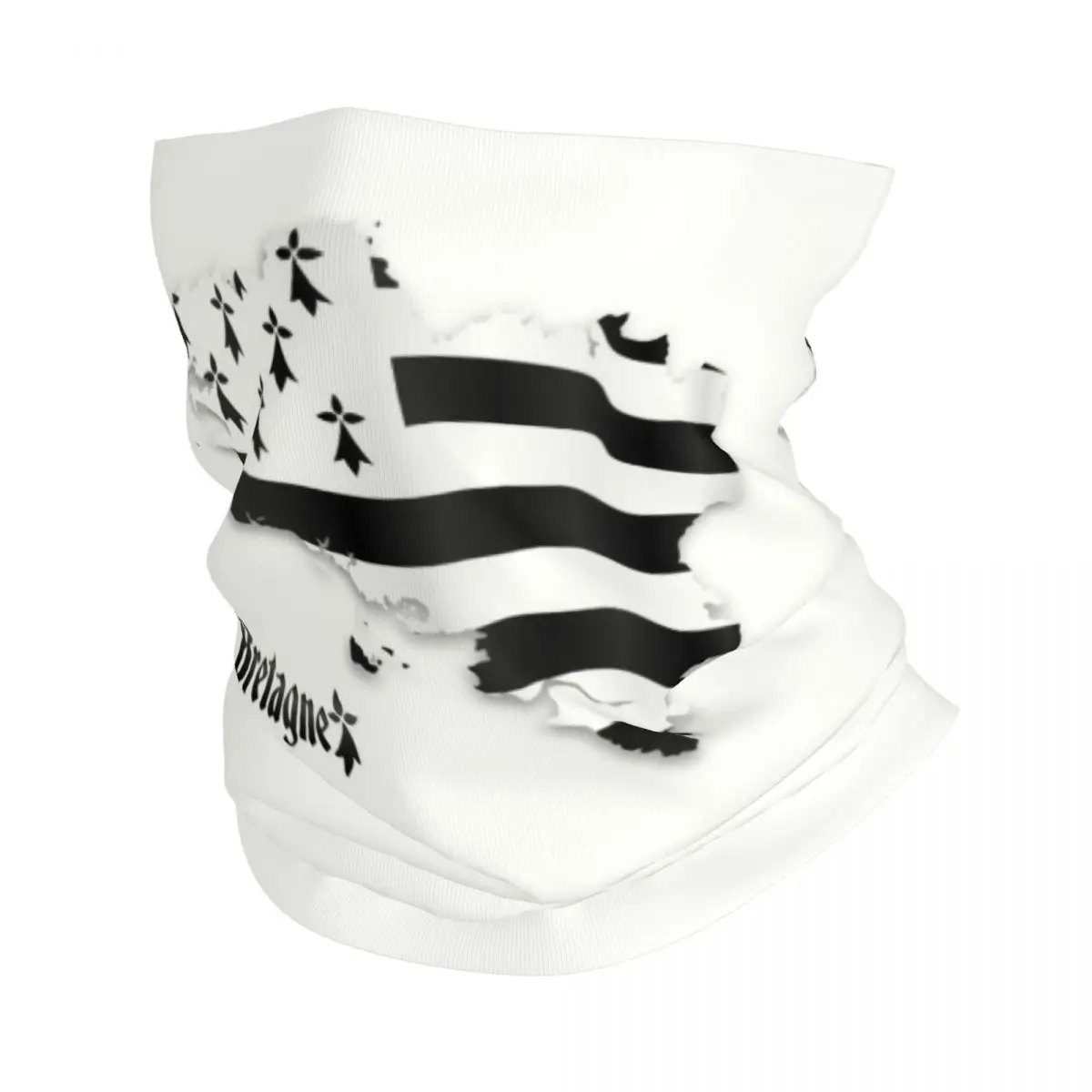 Bretagne United Flag Map Bandana Winter Neck Warmer Windproof Wrap Face Scarf Breizh Breton Map Brittany Flag Gaiter Headband