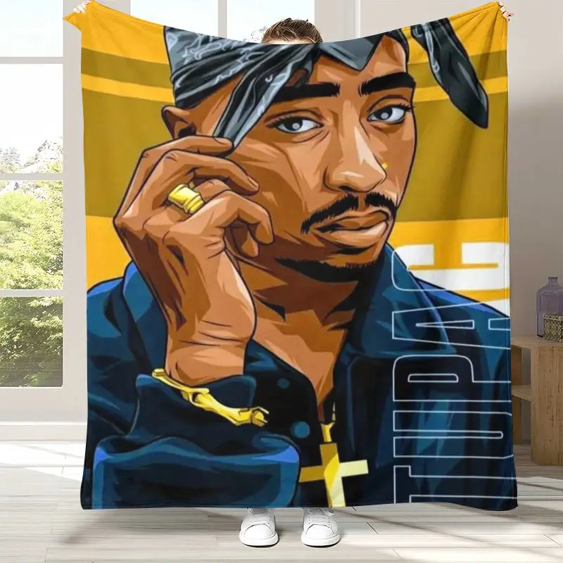 Tupac 2Pac Thug Life West Coast Rap Legend Flannel Throw Blanket,Cozy Warm Blanket for Bed,Sofa,Living Room,Picnic,Camping,Gift