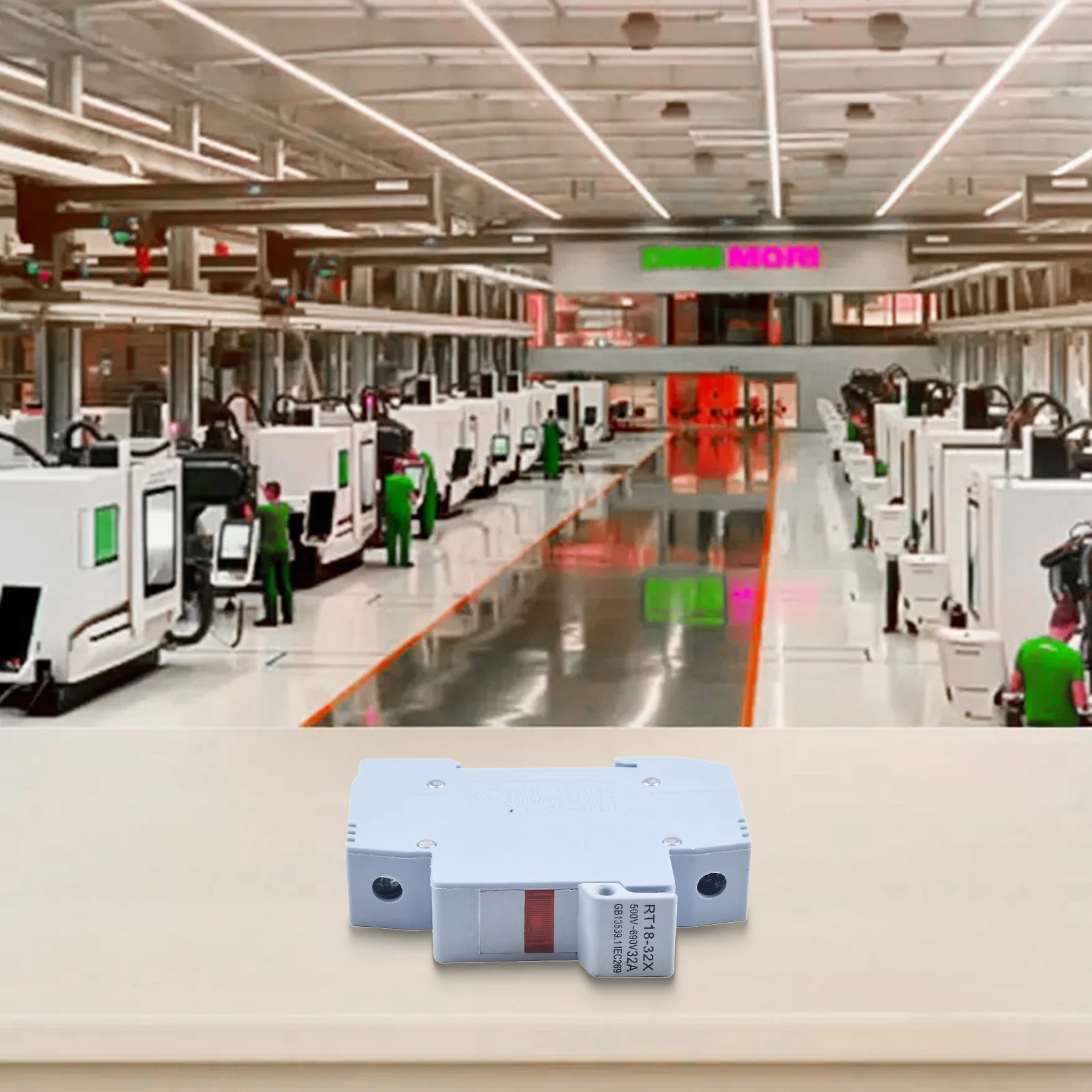 1P Fuse Holder DIN Rail Mount Fuse Holder Short Circuit Protection Stable And Reliable Tunnel Design Wiring High Work Efficiency