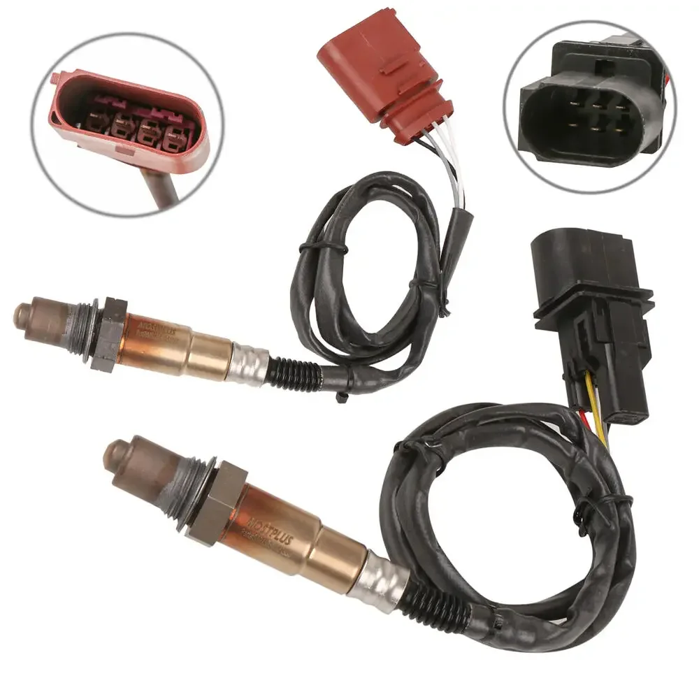 2PCS  Upstream + Downstream O2 Oxygen Sensor For Audi A4 A8 Quattro VW Beetle Golf GTI Jetta Front+Rear