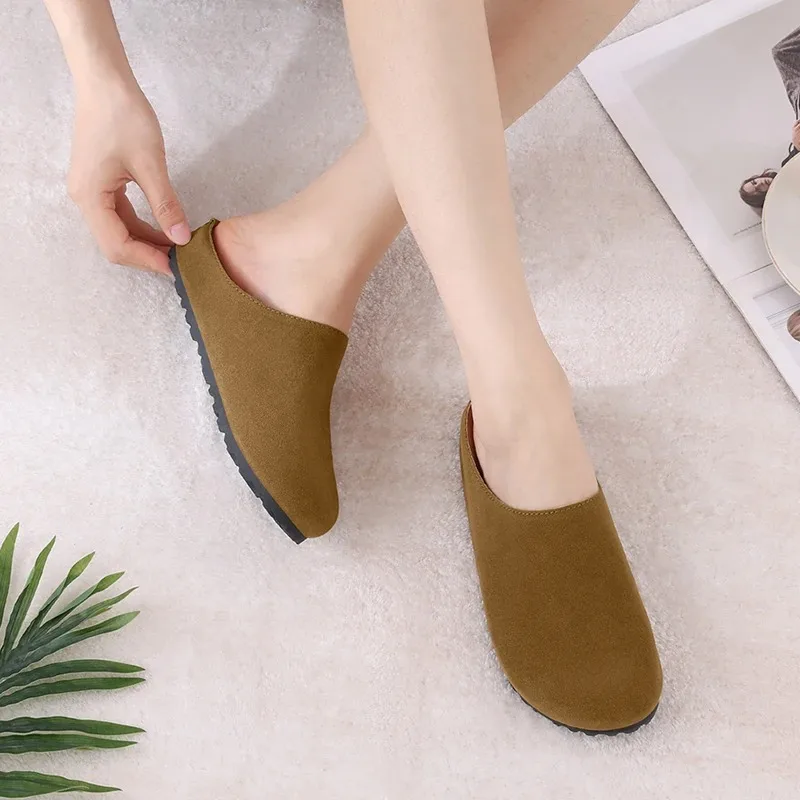 شباشب نصف كلاسيكية مريحة من الأسفل، شباشب منزلية للسيدات