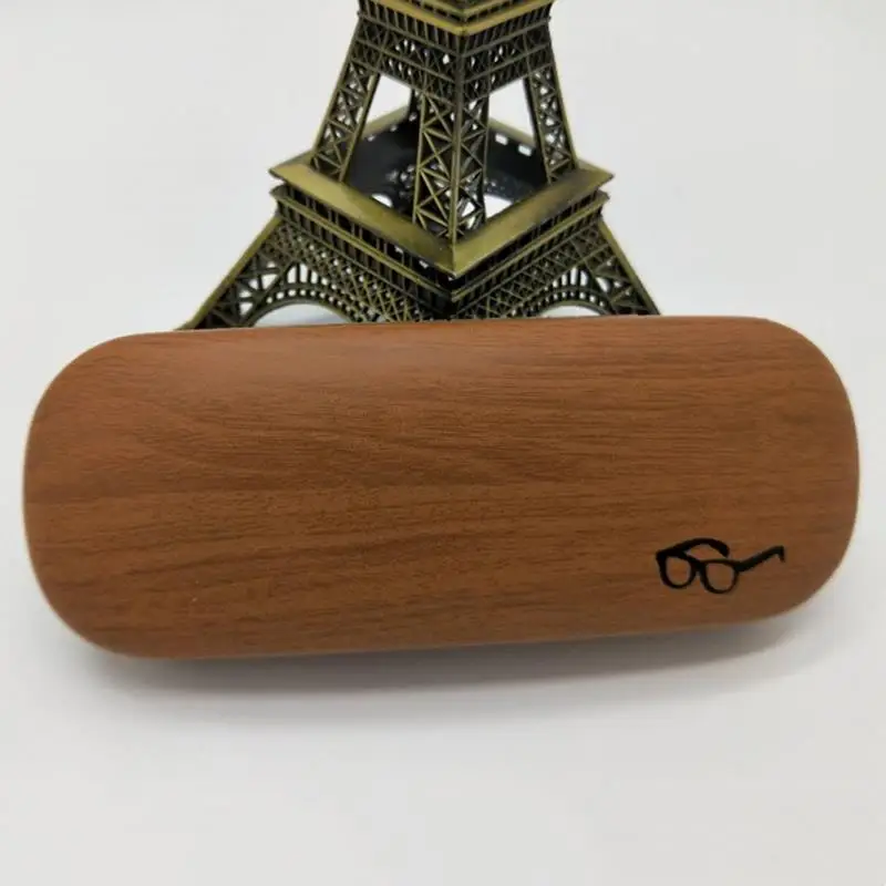 Hartes Brillenetui mit Holzmaserung, Metall-Lesebrillenetui für Männer und Frauen, Brillenbox für Unisex, langlebiges Zubehör