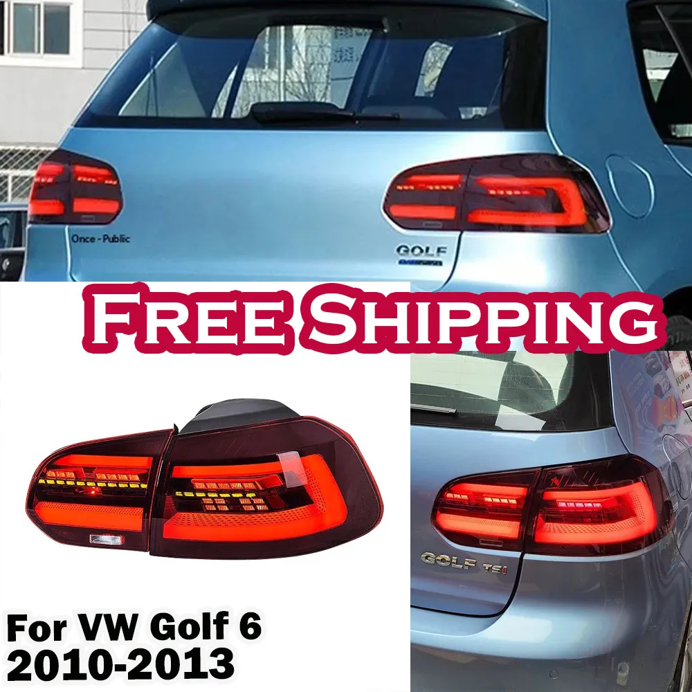 

Автомобильные задние фонари для VW Golf 6 2010-2013, модифицированные автомобильные задние фонари, Динамическая информация, сигналы поворота, автомобильные задние фонари, аксессуары