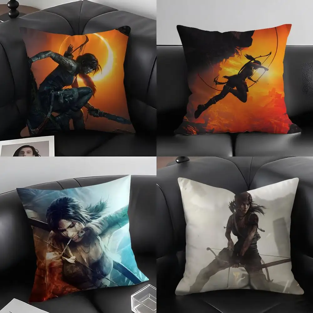 S-Shadow Of The TombB Raider Cushion Cover Pillowcase Ultra Soft Skin Friendly Fabric Cloud Like Comfort & Concealed Zipper