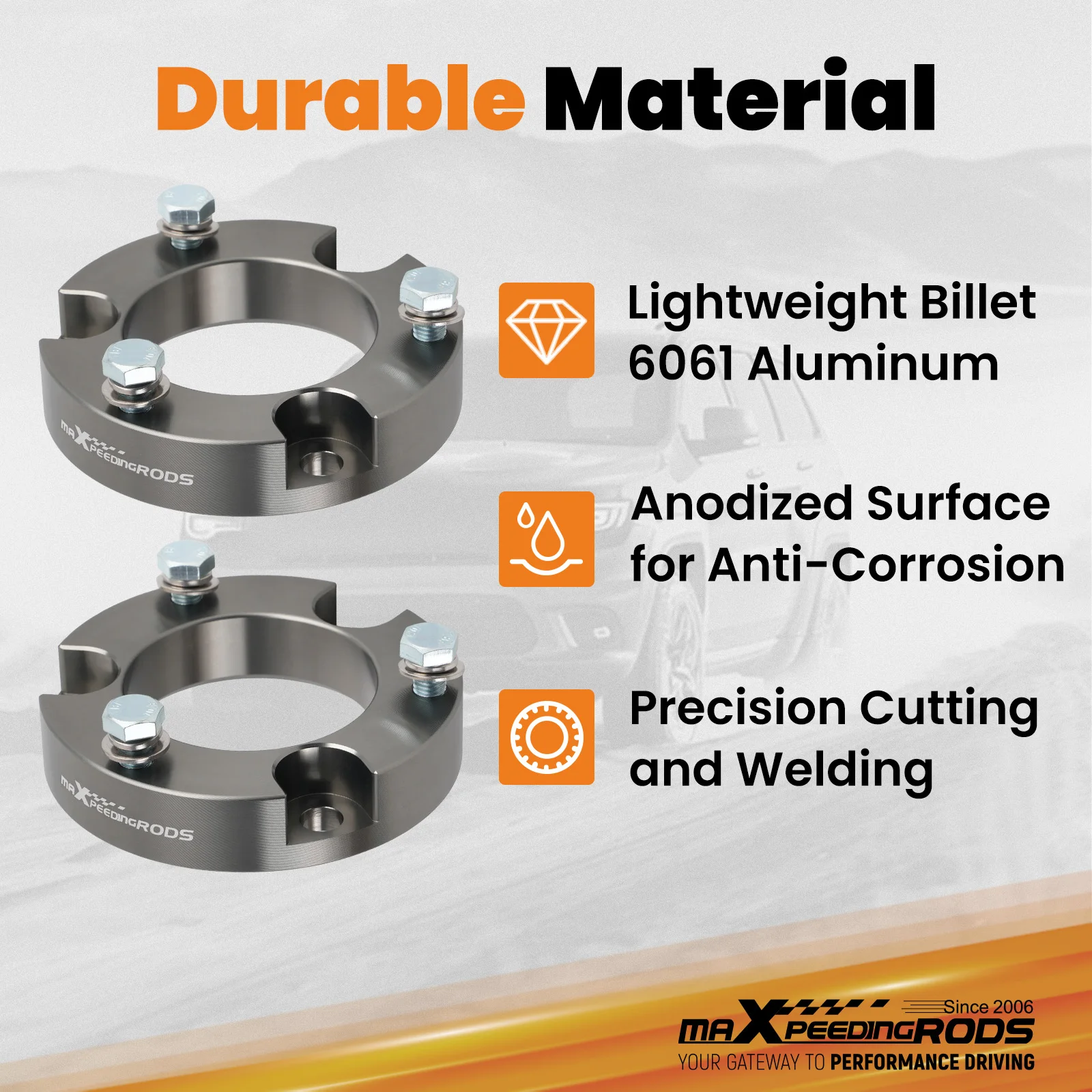 

Комплект для передней подвески с регулировкой уровня для Toyota Tacoma 2005-23, 4Runner 2003-2019, 2WD/4WD