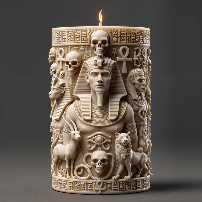 Egyptian Pharaoh Mysterious Totem-Shaped Scented Candle Making Silicone Mold Handmade Gift Ornament Candle Scented Candle Making Silicone Mold