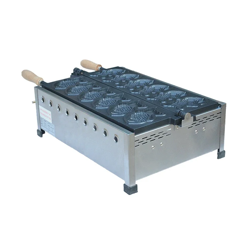 Gas bream barbecue machine, single board, 6 fish fry machine, pancake maker, Japanese style small fish cake machine